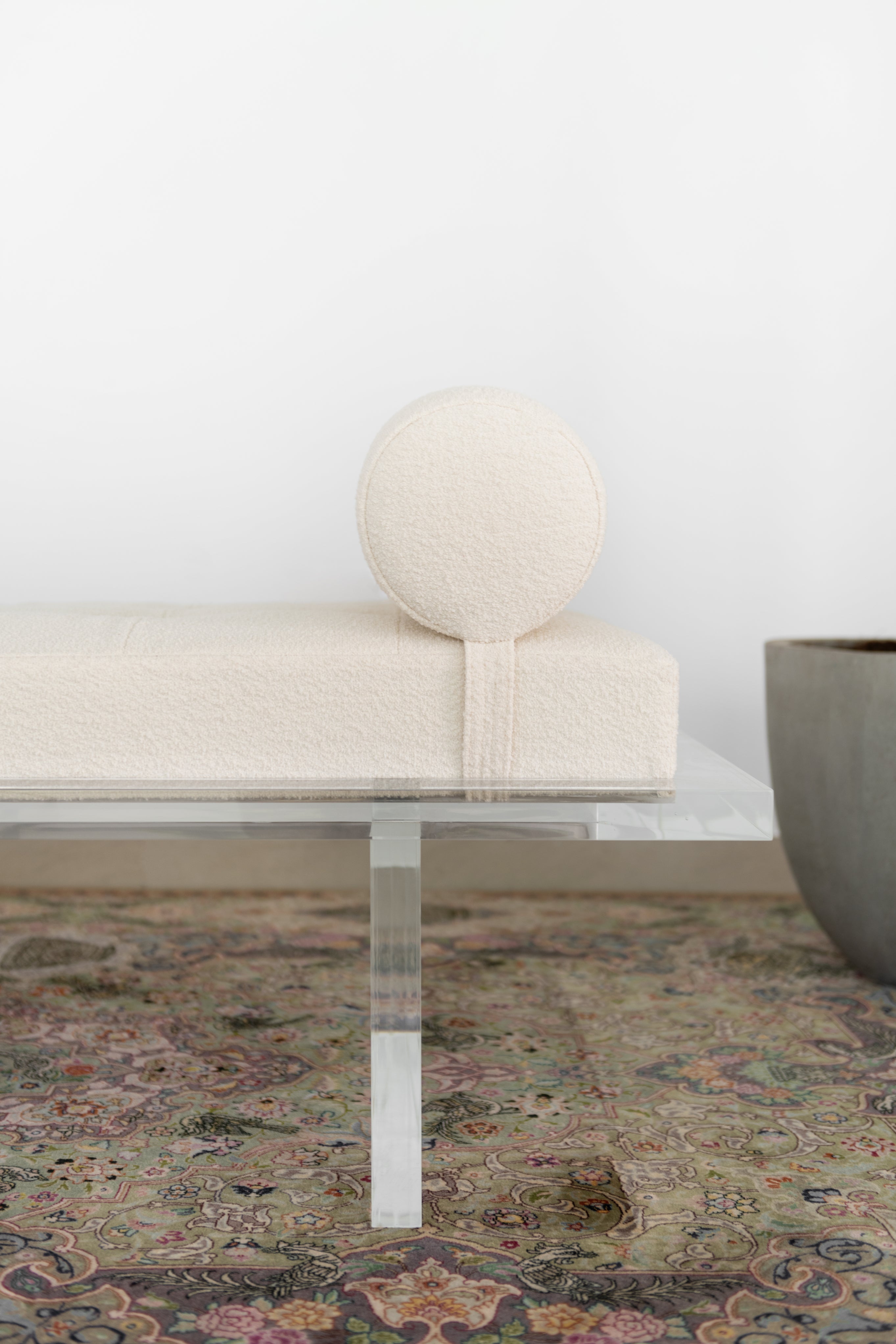 The CALLA Lucite & Bouclé daybed