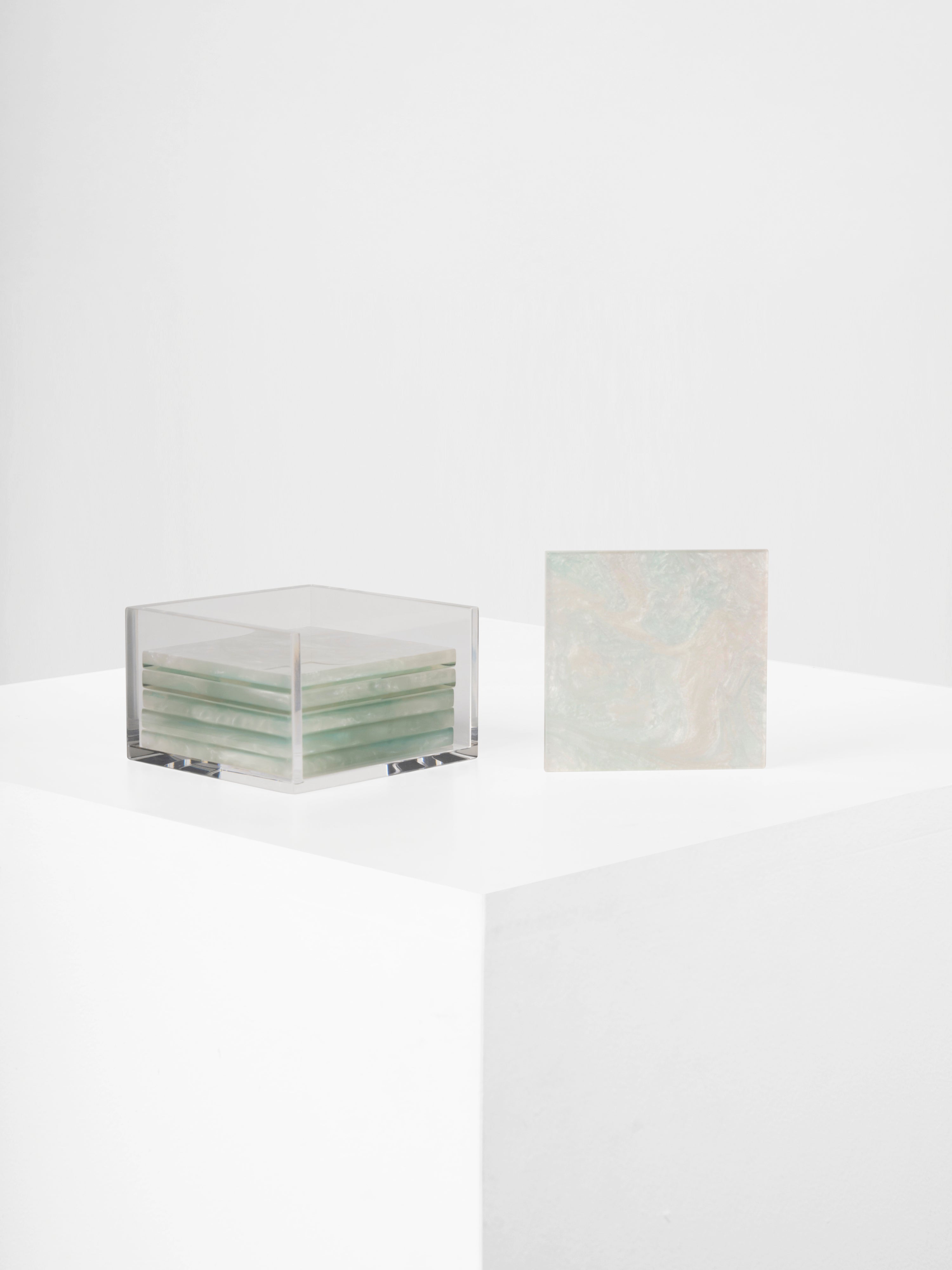 The BIRTHSTONE coasters in Moonstone