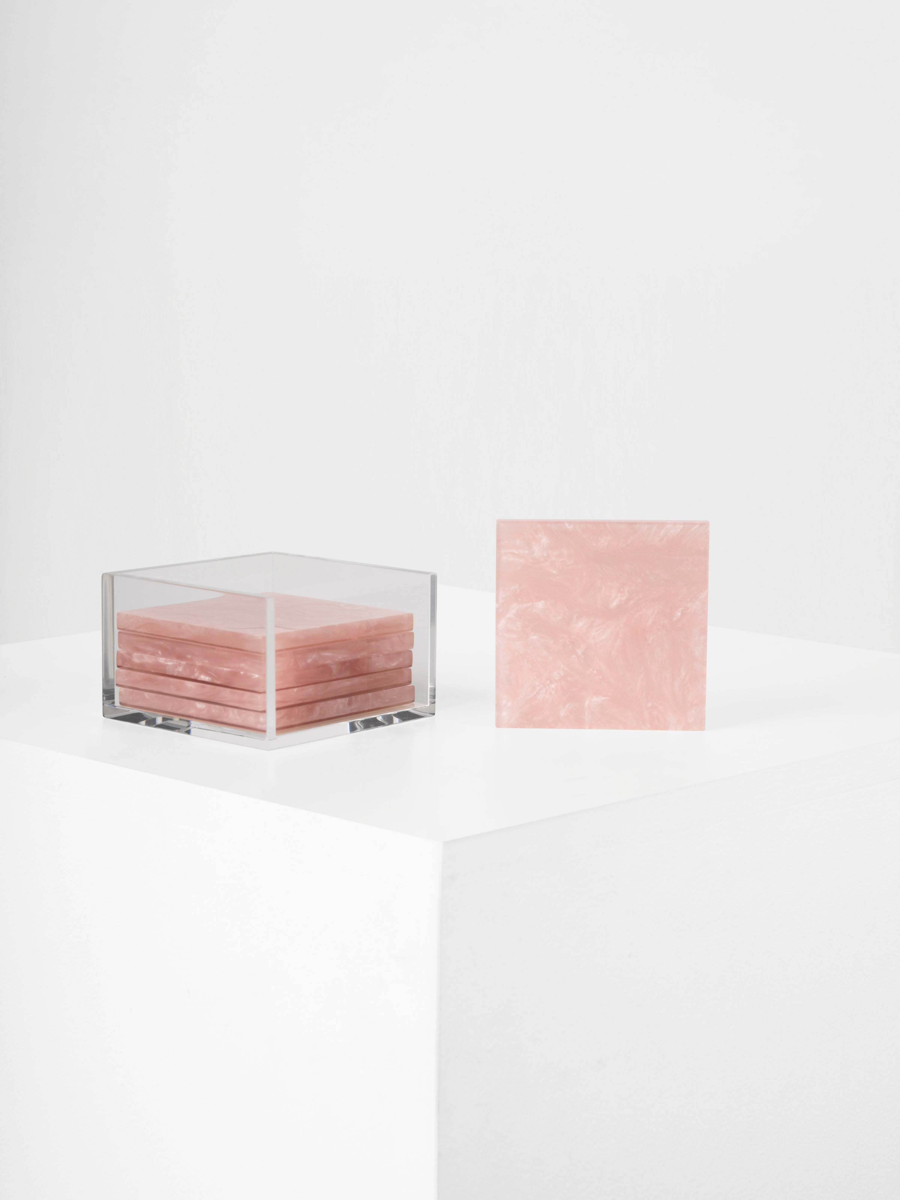 The BIRTHSTONE coasters in Pink Quartz
