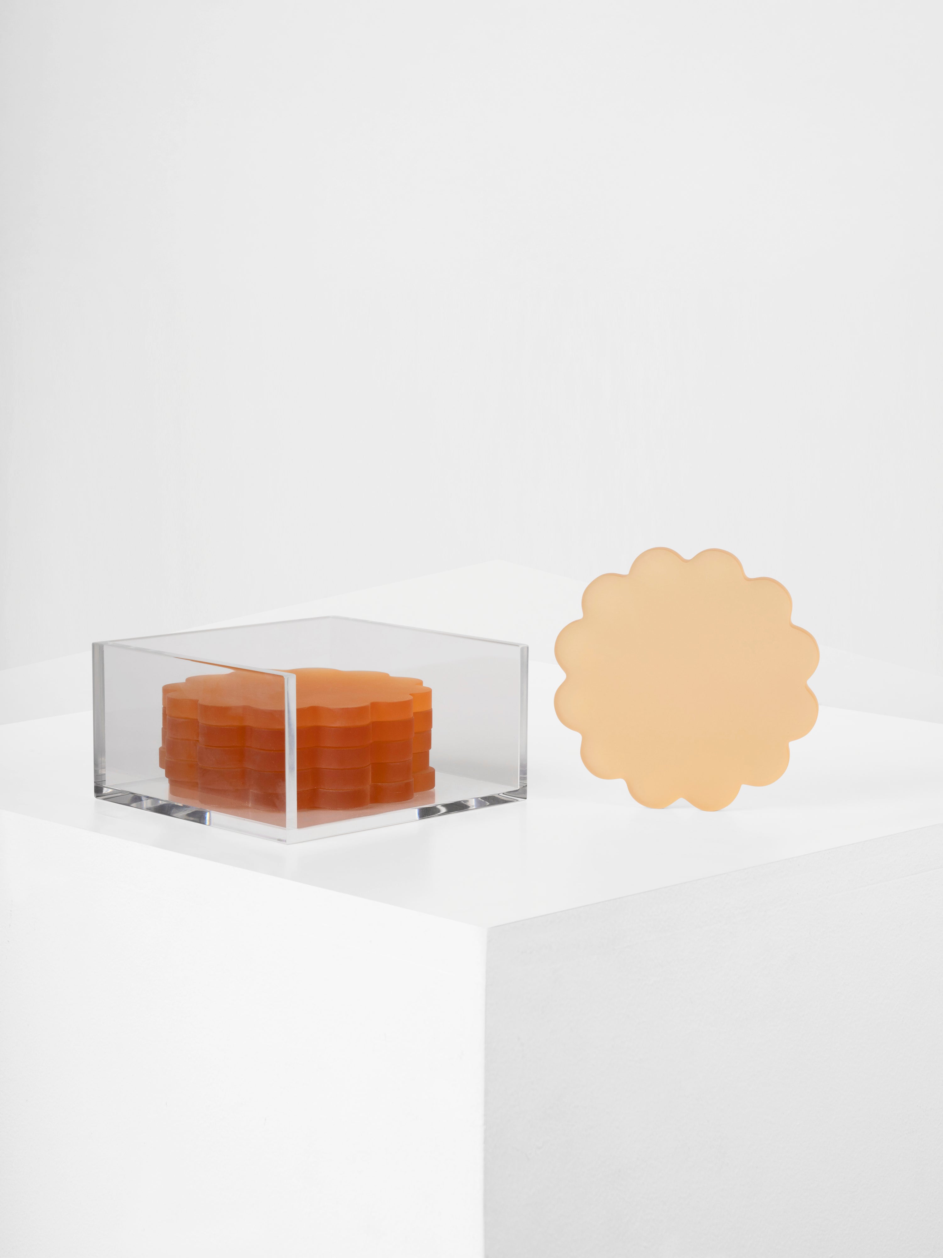 The SCALLOP coasters in Melon