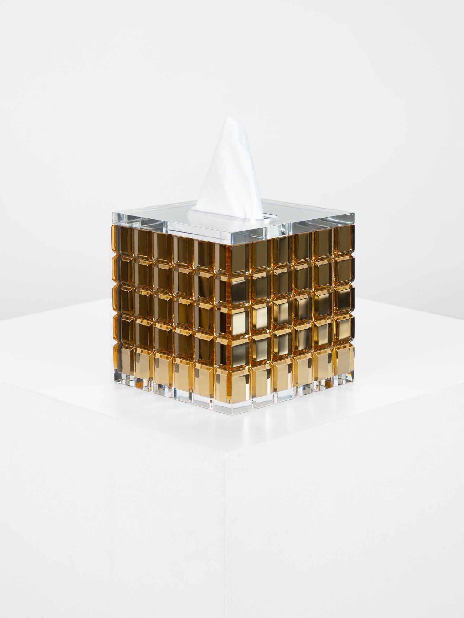 The LOU LOU cube tissue box in Gold