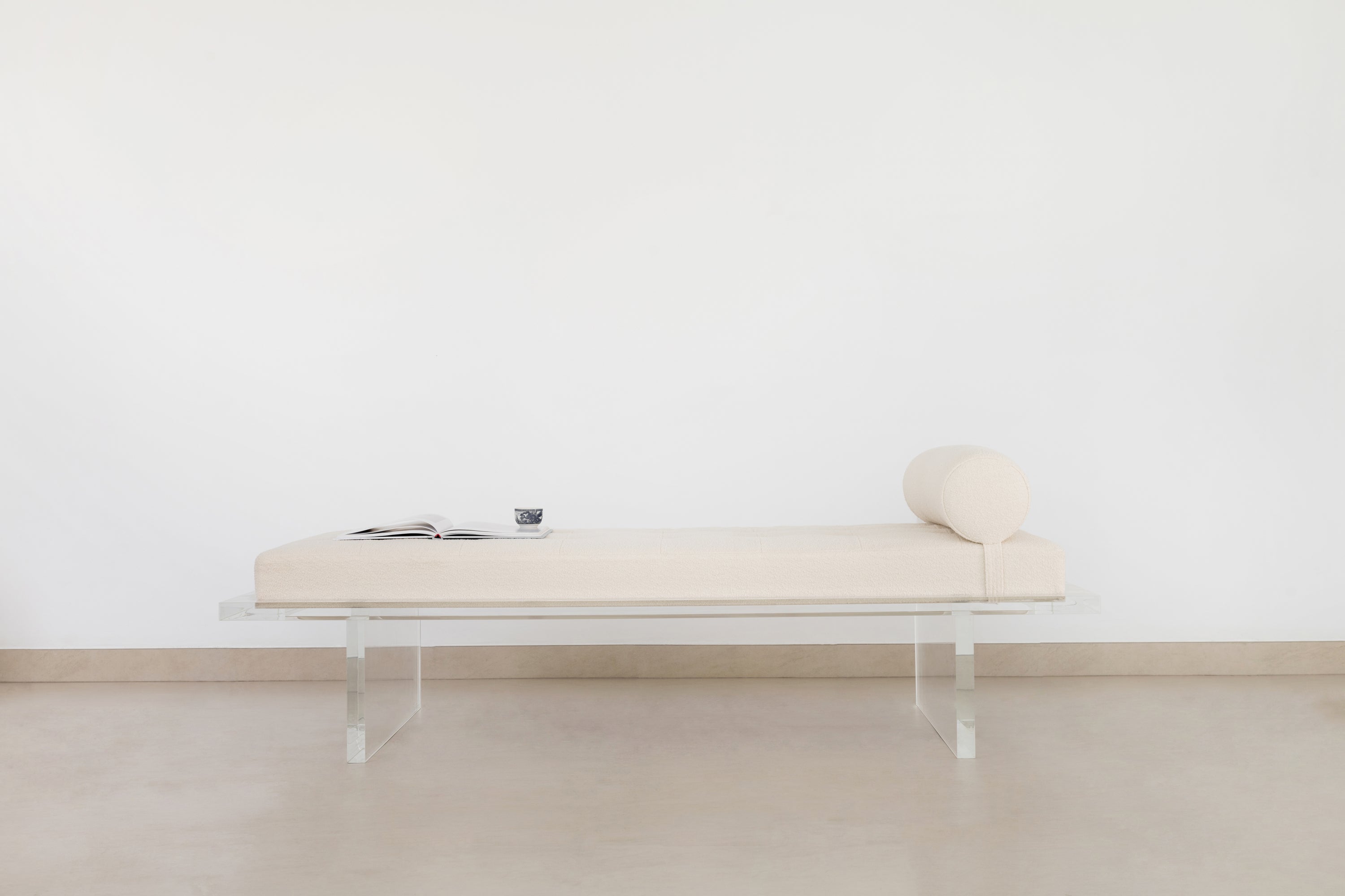 The CALLA Lucite & Bouclé daybed